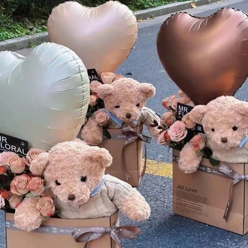 10 Pack 18 Inch Heart Star 4D Foil Balloons Set, Valentine's Day Wedding Birthday Graduation Party Decorations