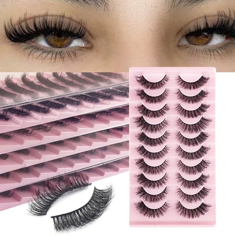 8D Fluffy False Lashes Curly Volume Mink Look Wispy Layered Long Lashes Eye Makeup