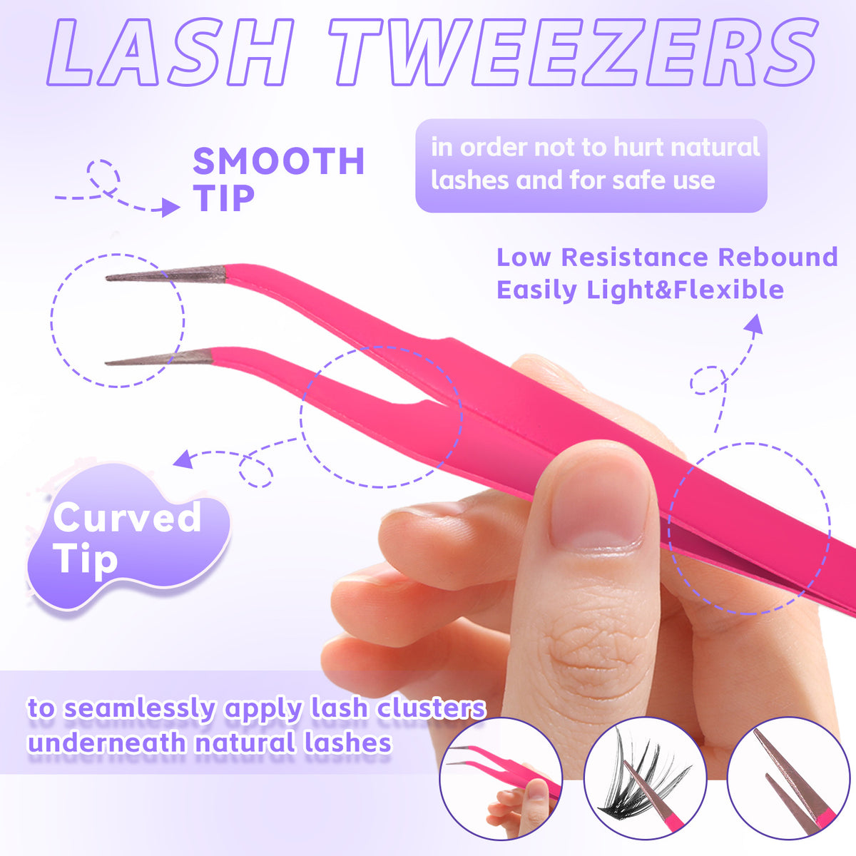Fox Eye Segment False Lashes Glue Free Dark Brown Flirty Wispy Eyelashes for Beginners