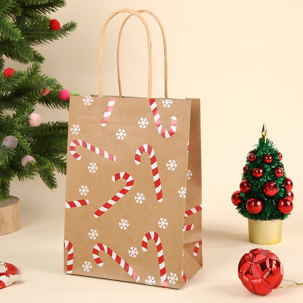 Cartoon Christmas Gift Bags, Creative Holiday Party Favor Paper Bags with Handles