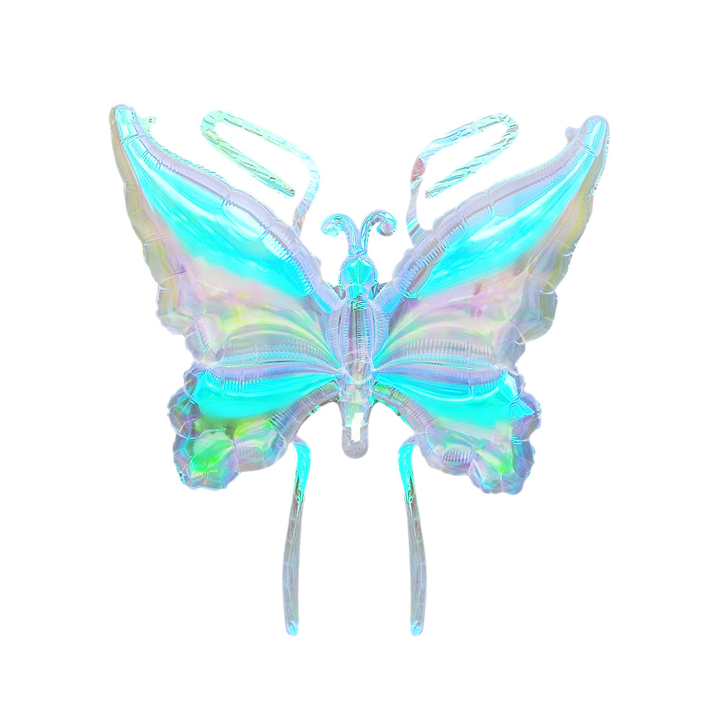 Glowing Butterfly Wing Balloon Kids Back Accessory Light Up Transparent Colorful Party Gift