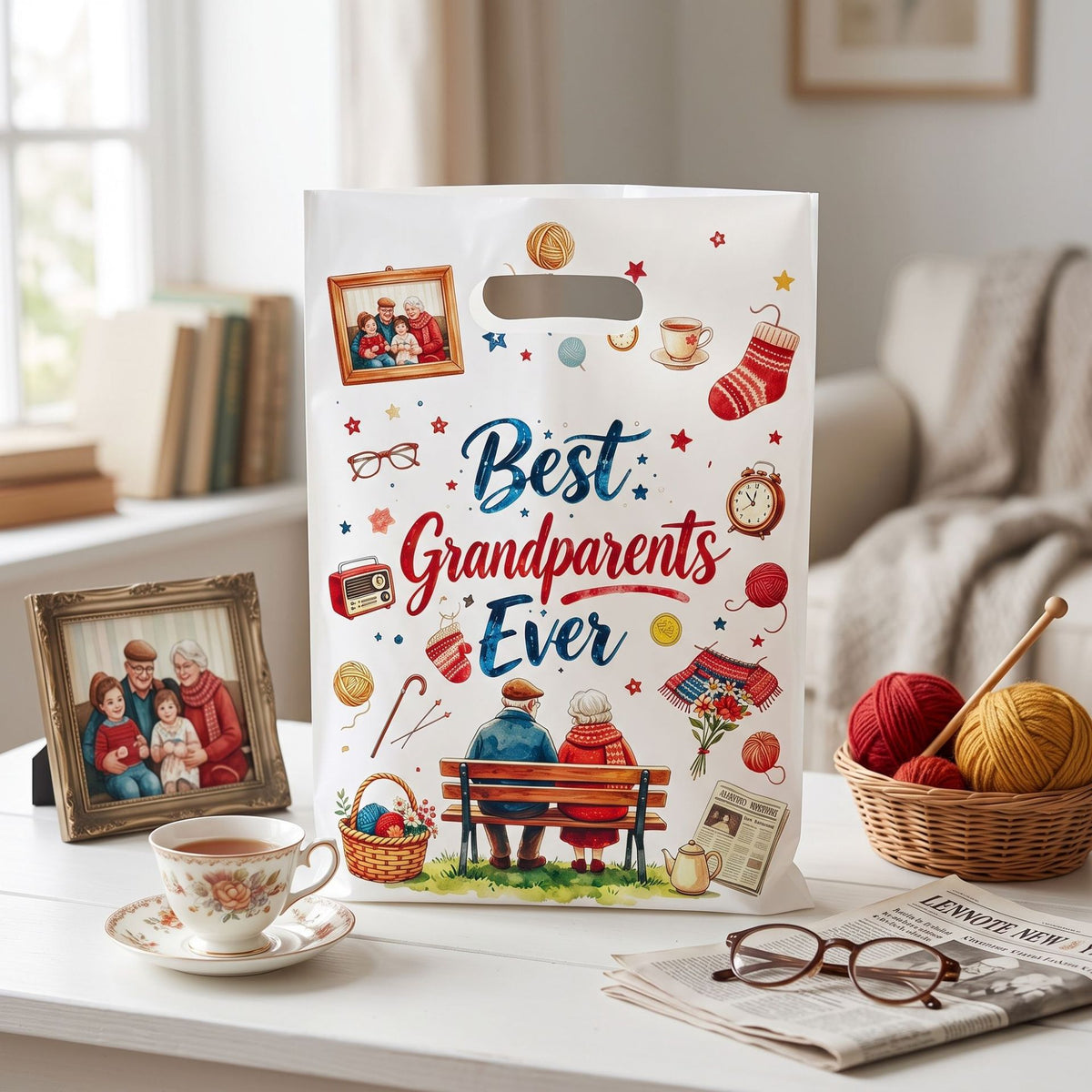 Grandparents Day Gift Bags Thank You Elderly Party Candy Bags Warm Favor Tote Bags