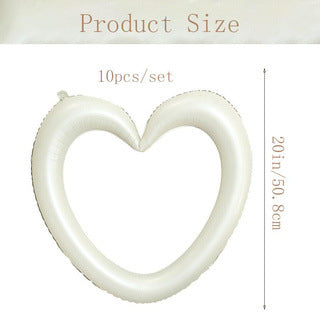 10 Pack 18 Inch Heart Star 4D Foil Balloons Set, Valentine's Day Wedding Birthday Graduation Party Decorations