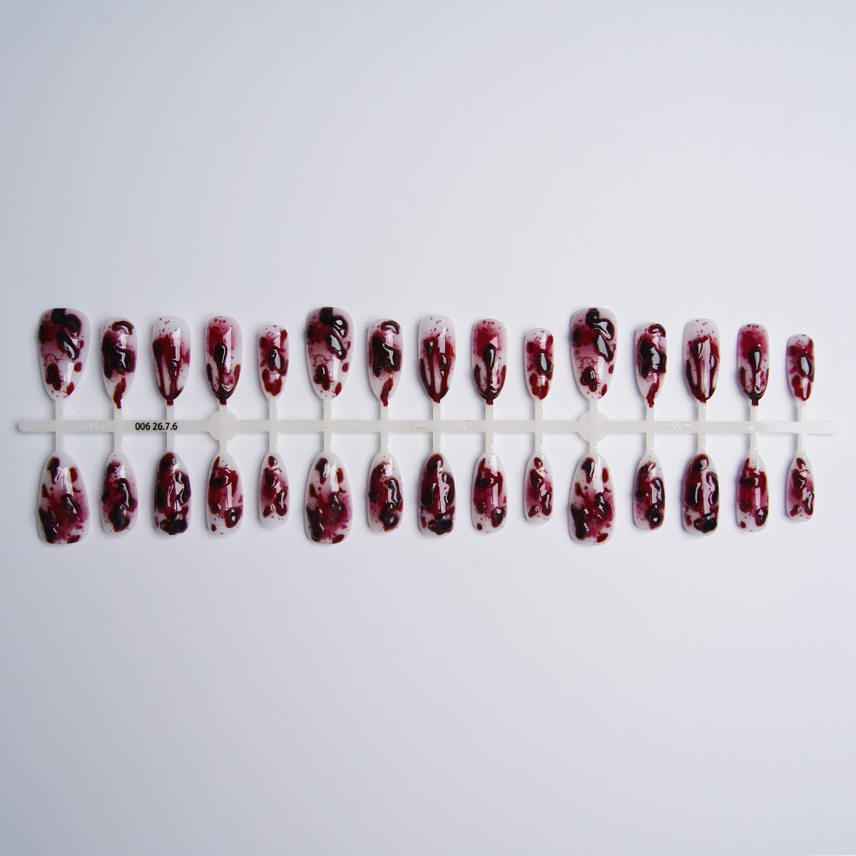 Halloween 3D Gel Blood Drip Dark Gothic Press On Nails, Finished False Nails
