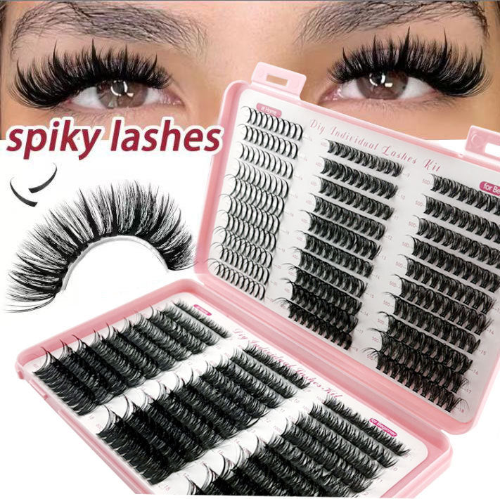 600 Clusters Spike False Eyelashes, 100D Wispy Fairy Eye Lash Extensions For DIY Lash Looks