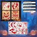Halloween Blood Handprint Footprint Static Window Stickers, Skull Eyeball Glass Decals For Haunted House Party