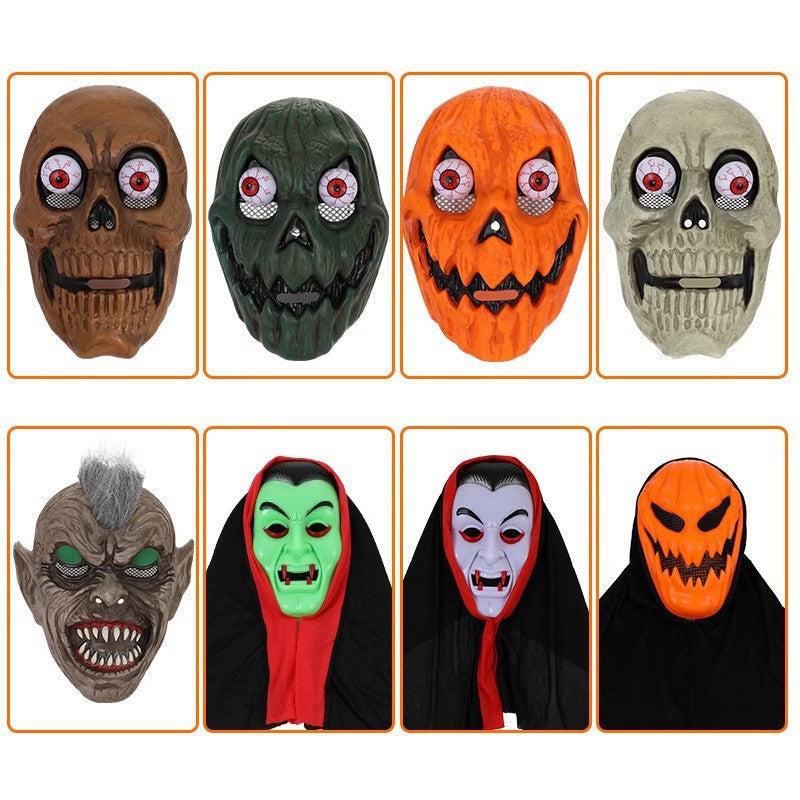 Halloween Party Masks Set, Pumpkin Eyeball Skeleton Vampire Masks For Costume Ball Bar Party Dress Up