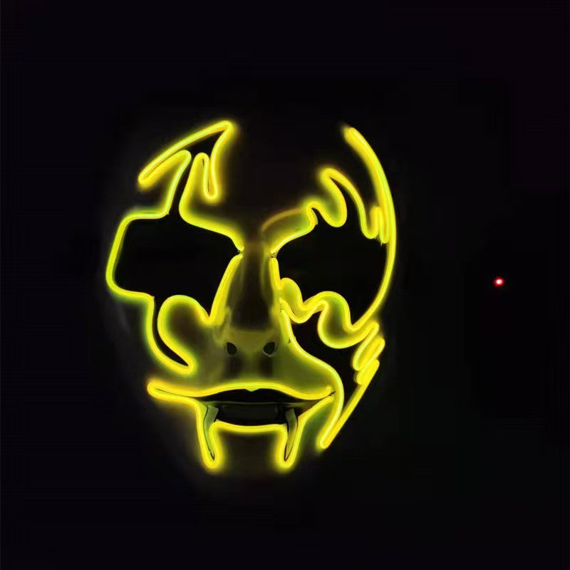 Glowing Vampire Mask, Halloween Light Up Face Mask For Bar Party Rave Street Dance Celebrations
