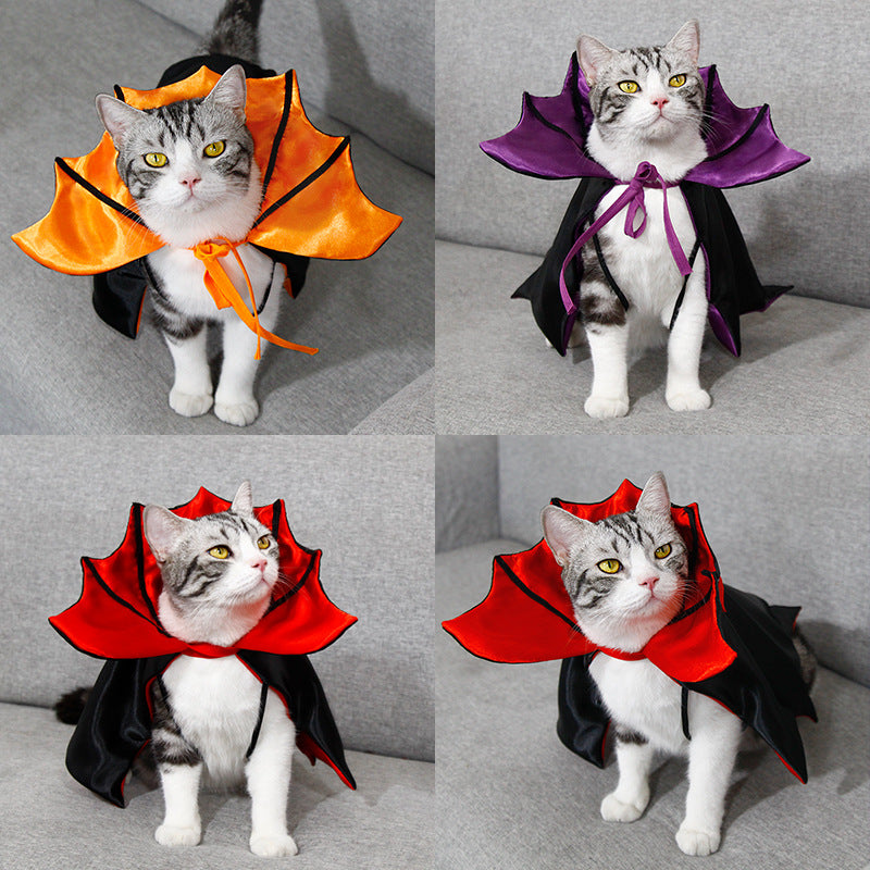 Halloween Bat Cape Costume for Dogs and Cats, Funny Pet Dress Up Cloak