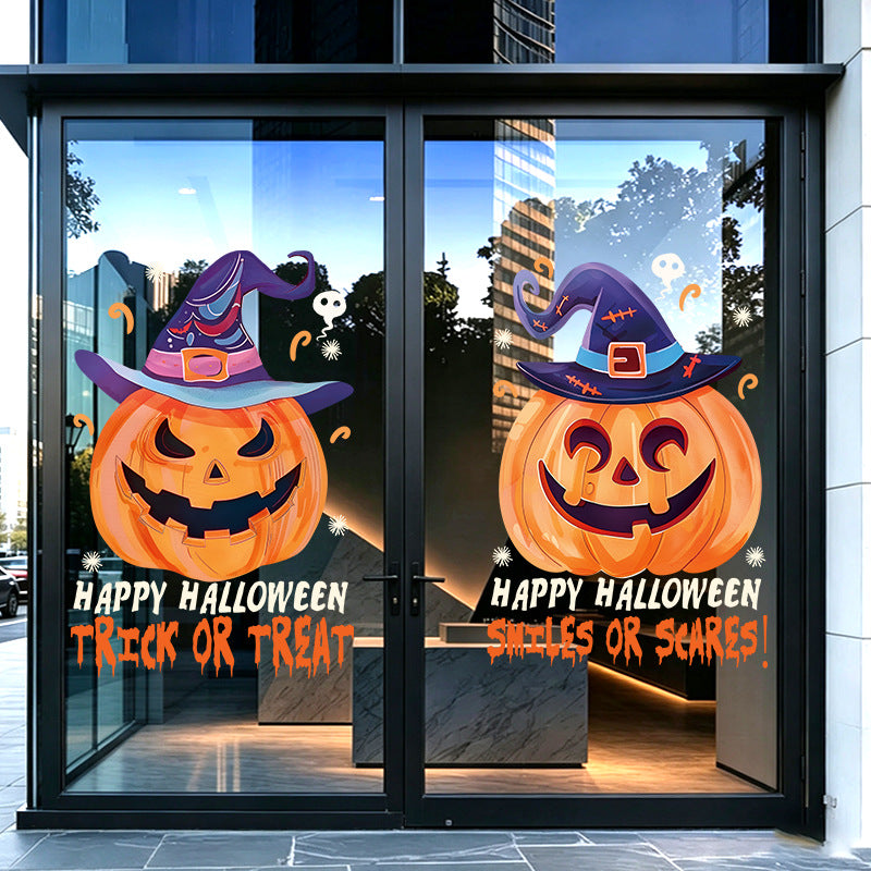 Cute Halloween Static Cling Stickers, Ghost Pumpkin Window Decals No Glue No Residue For Car And Glass