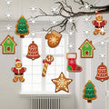 Snowflake Gingerbread Man Christmas Hanging Ornaments, Ceiling Hanging Decorations for Winter Party