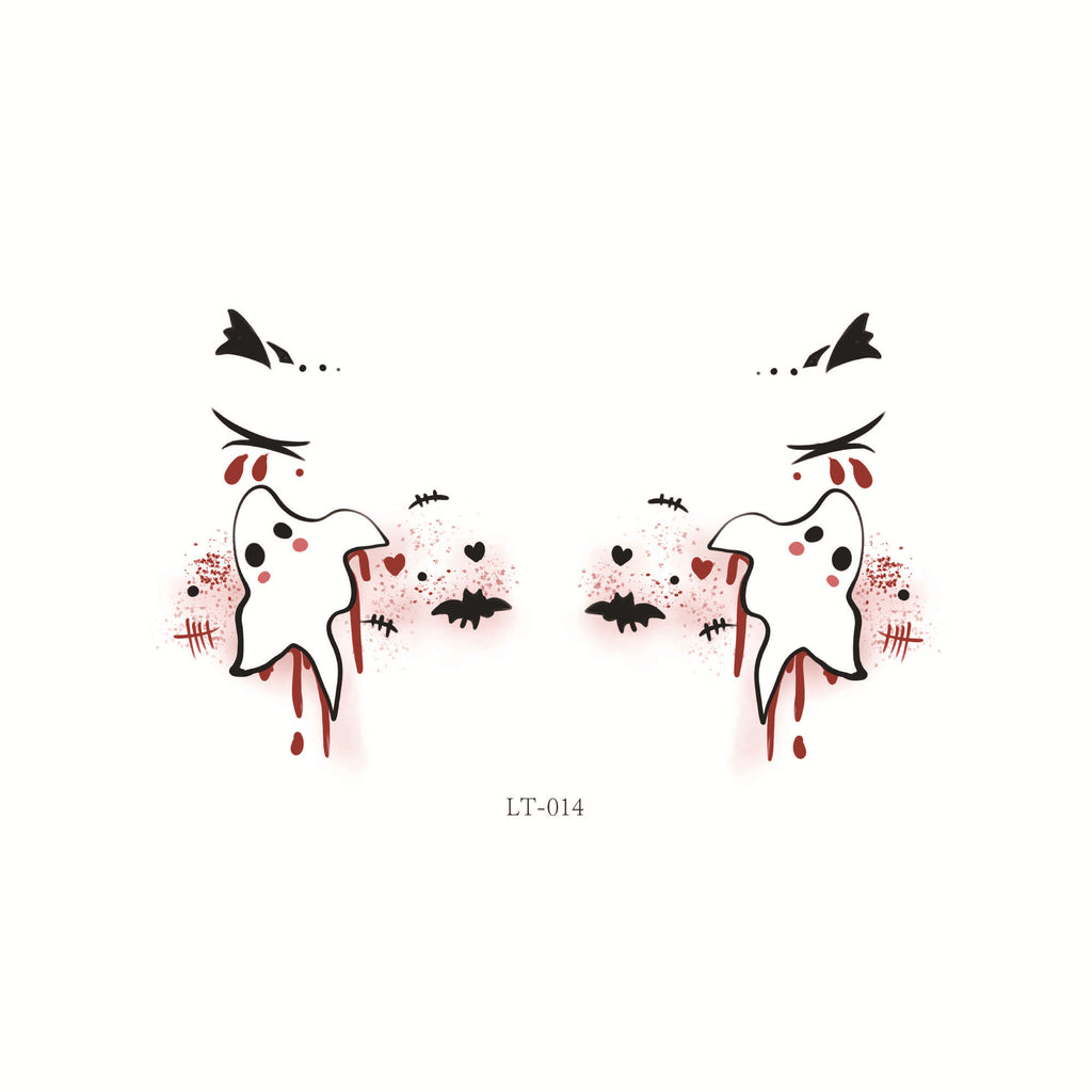 Halloween Temporary Tattoos And Face Stickers, Funny Cartoon Party Face Decals For Spooky Costume Makeup