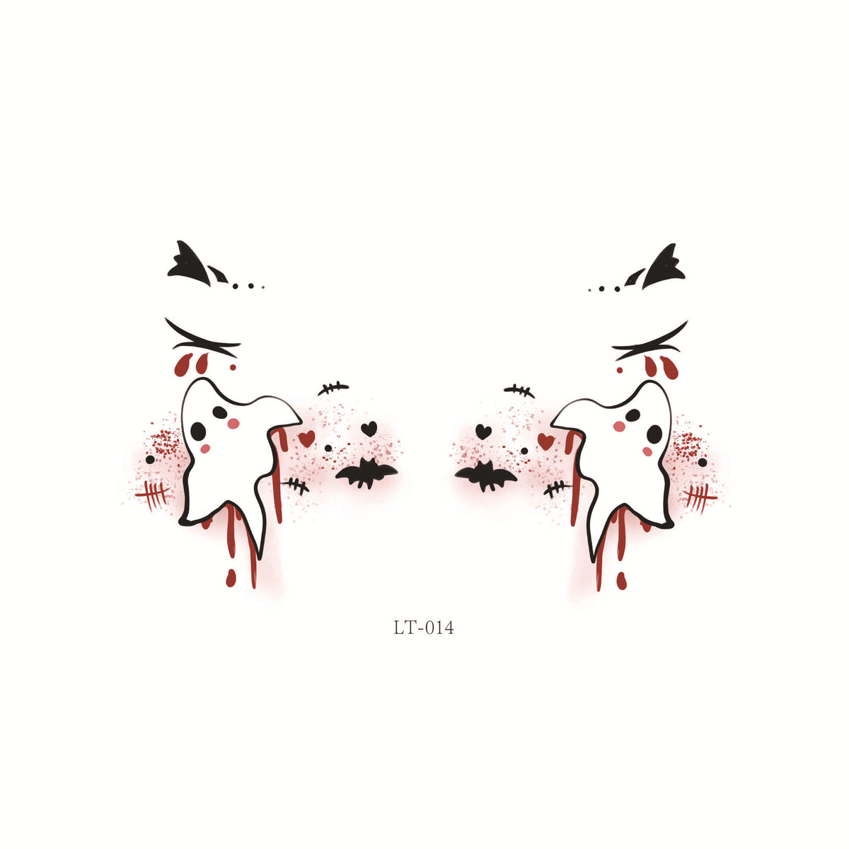 Halloween Temporary Tattoos And Face Stickers, Funny Cartoon Party Face Decals For Spooky Costume Makeup