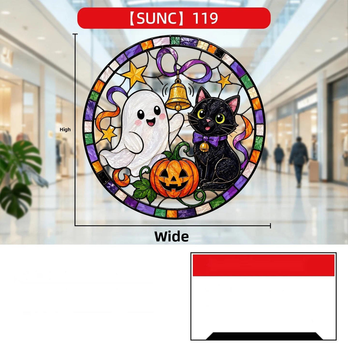 Halloween Pumpkin Ghost Window Clings, Iridescent Holographic Glass Stickers