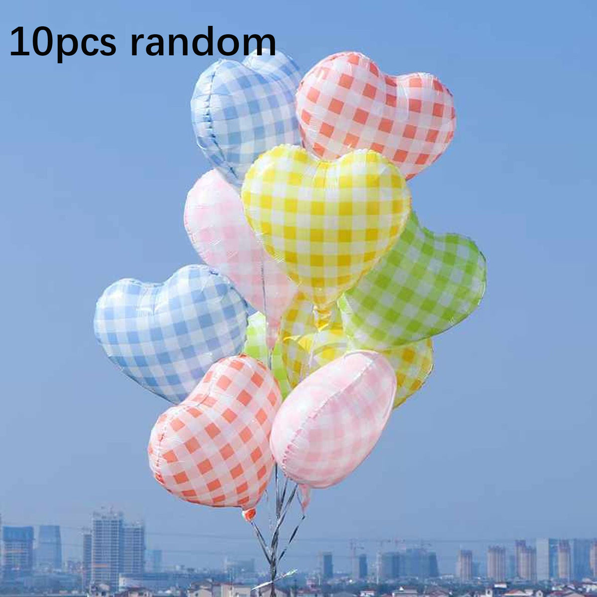10 Pack 18 Inch Heart Star 4D Foil Balloons Set, Valentine's Day Wedding Birthday Graduation Party Decorations