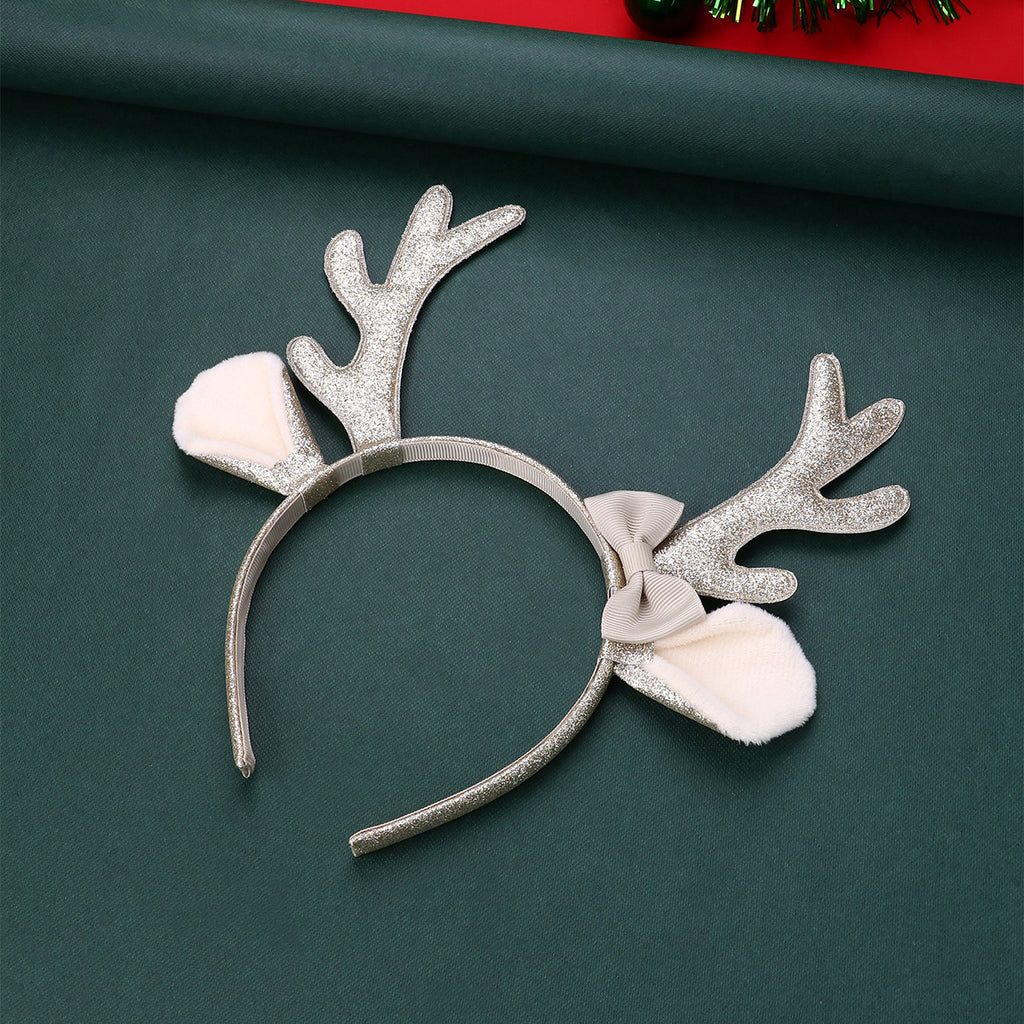 Kids Cartoon Headband, Creative Bow Antler Hair Hoop For Christmas Holiday Party Hair Accessories