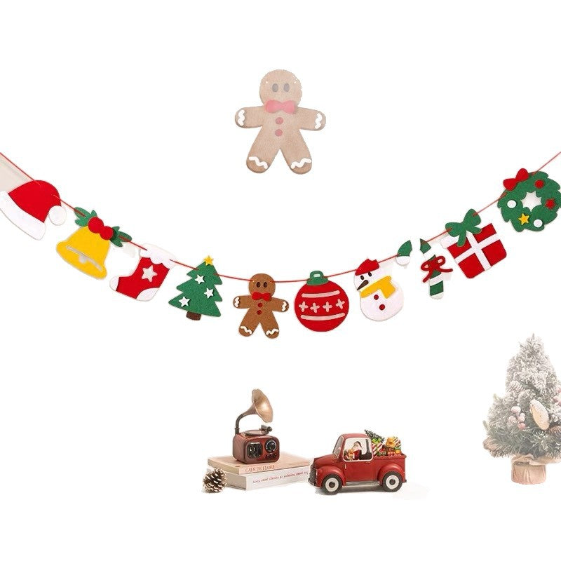 Custom Christmas Banner Pennant Flags, Personalized Holiday Party Bunting Decorations