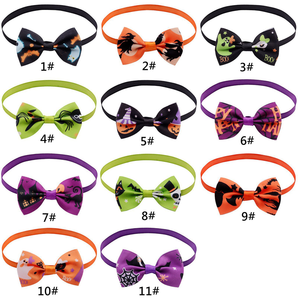 Halloween Pet Bow Tie Collar, Cat Dog Party Decoration Bowtie With Bell Accessory