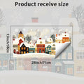 Christmas Village Snow Scene Window Stickers, European Town Static Cling for Home Storefront Glass