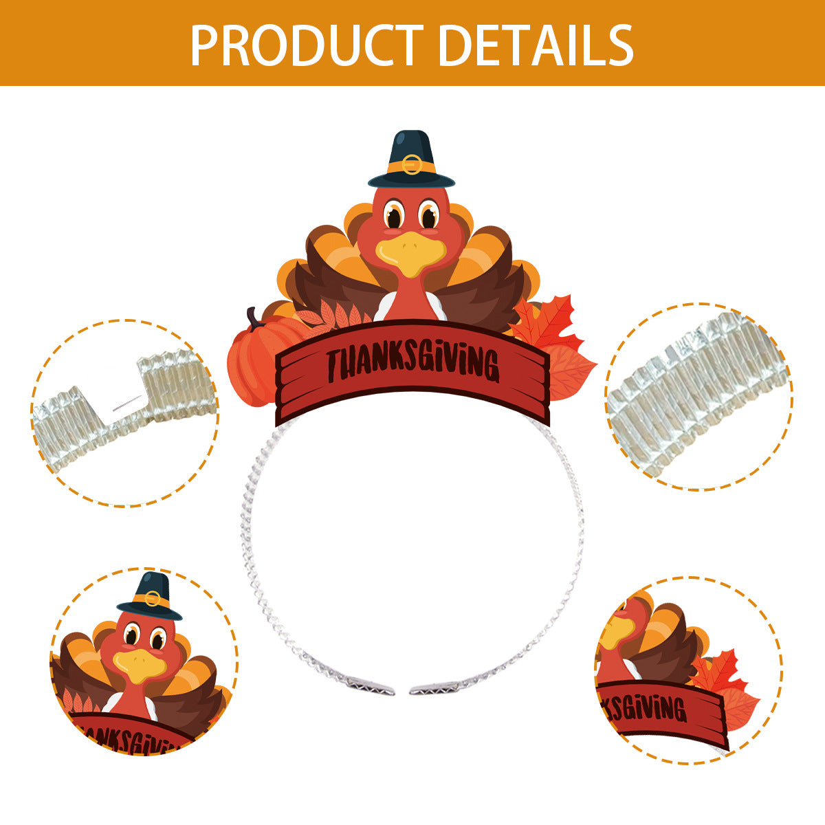 Thanksgiving Party Headband Kids Holiday Hair Accessory Photo Prop Decorations