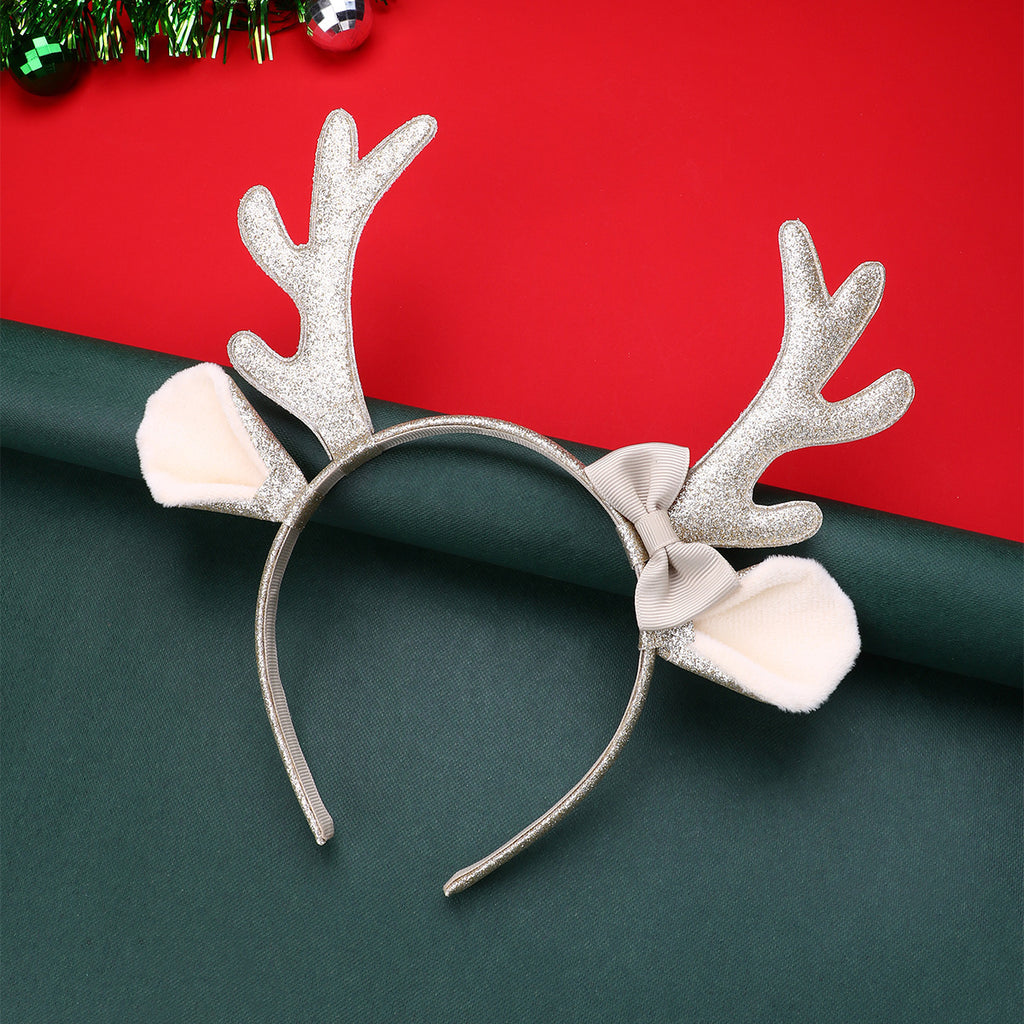 Kids Cartoon Headband, Creative Bow Antler Hair Hoop For Christmas Holiday Party Hair Accessories