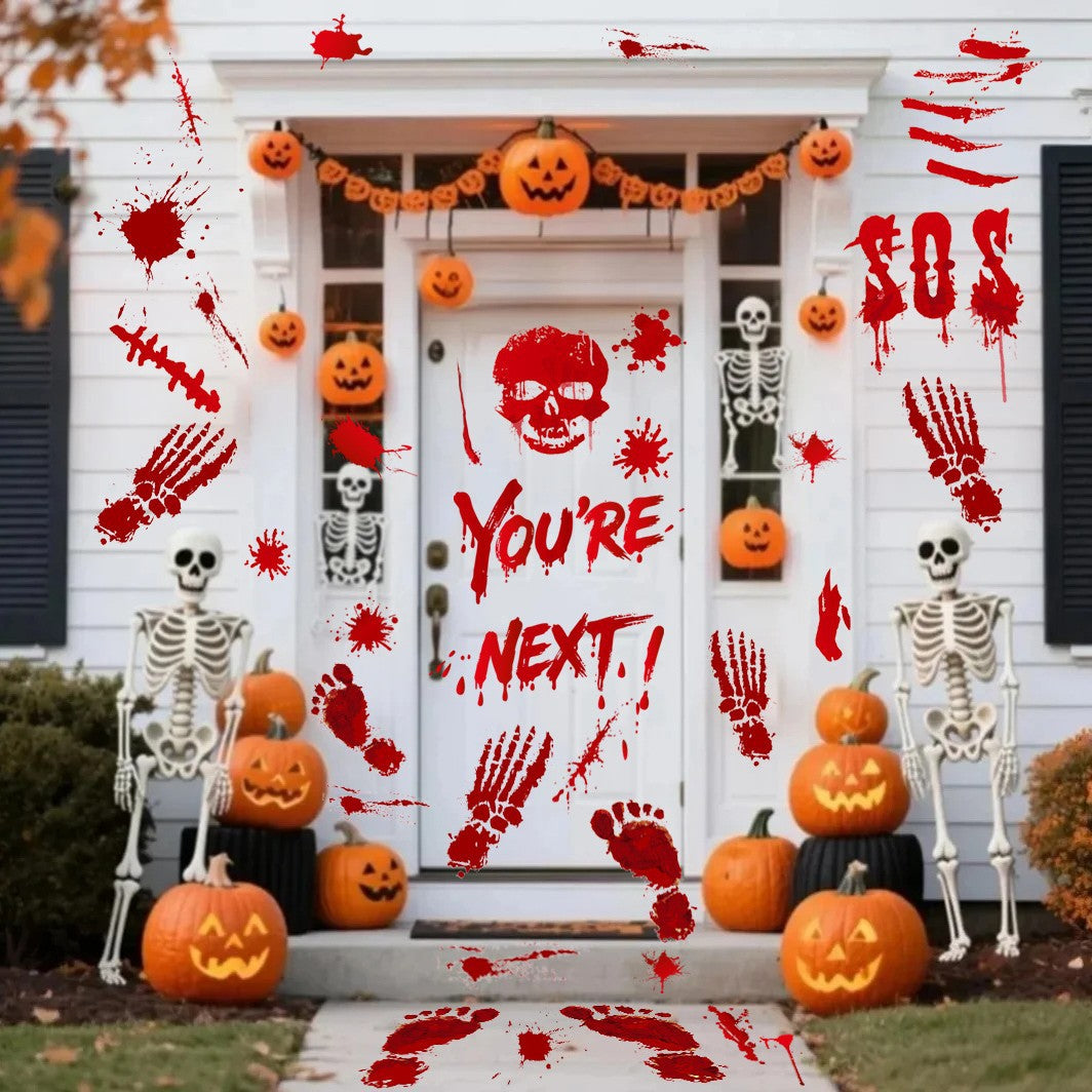 Halloween Sticker Decorations For Storefront Windows And Glass Doors, Scene Setting Wall Decals