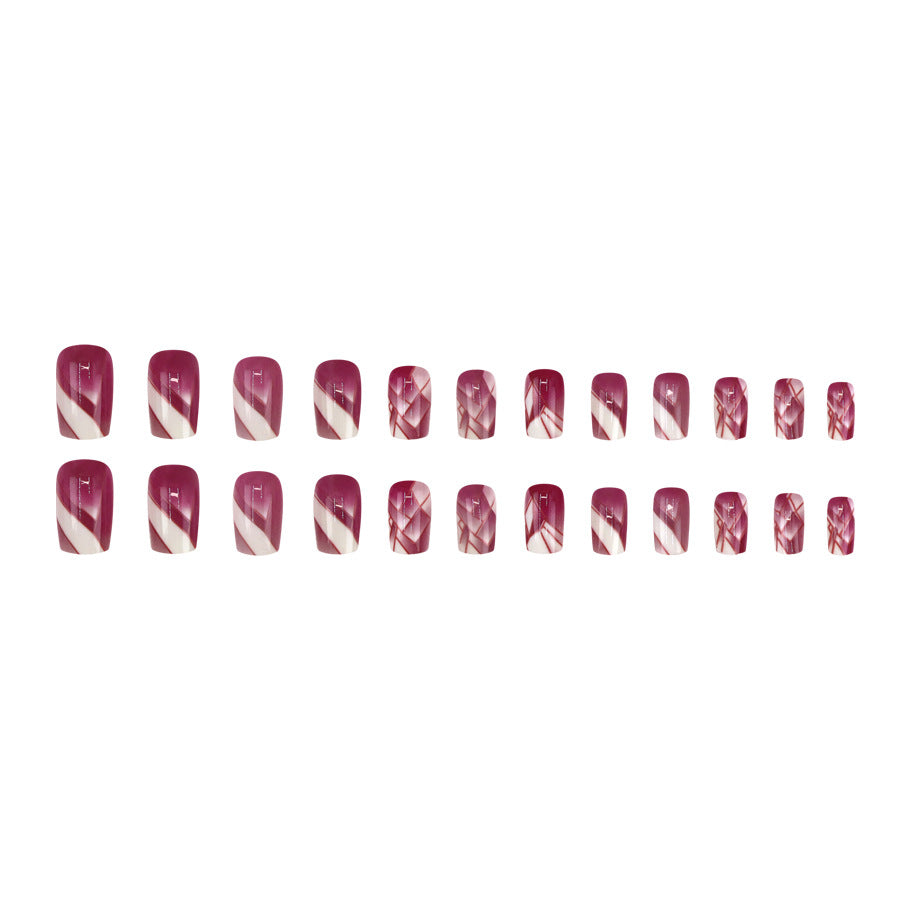 French Sparkle Rhinestone Press On Nails Collection Sweet Glam Line Design Fake Nails