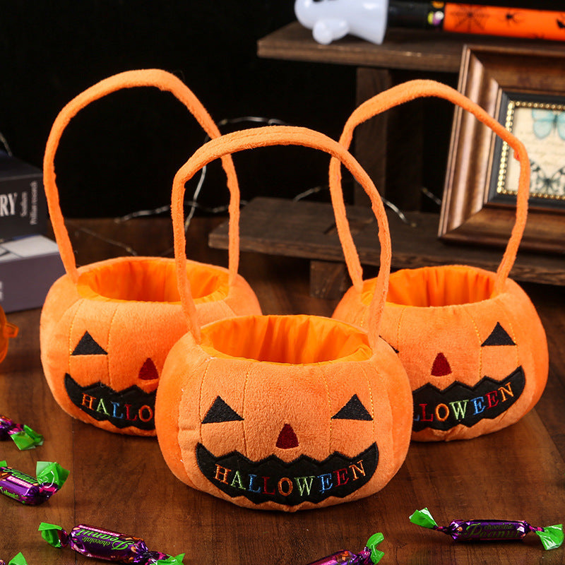 Halloween Pumpkin Treat Bags, Ghost Pattern Candy Bag for Trick or Treat