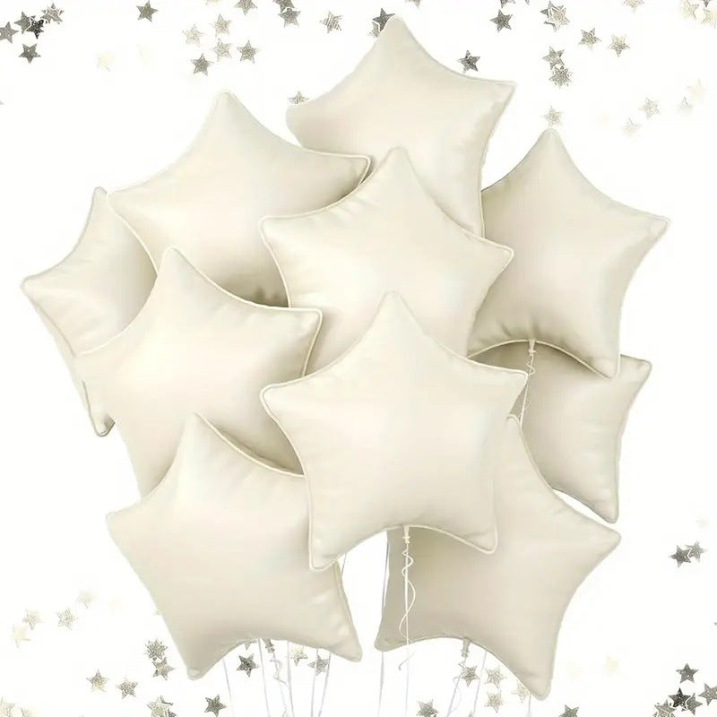 10 Pack 18 Inch Heart Star 4D Foil Balloons Set, Valentine's Day Wedding Birthday Graduation Party Decorations