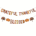 Thanksgiving Bunting Banner Pumpkin Ornaments Party Decorations Harvest Hanging Set