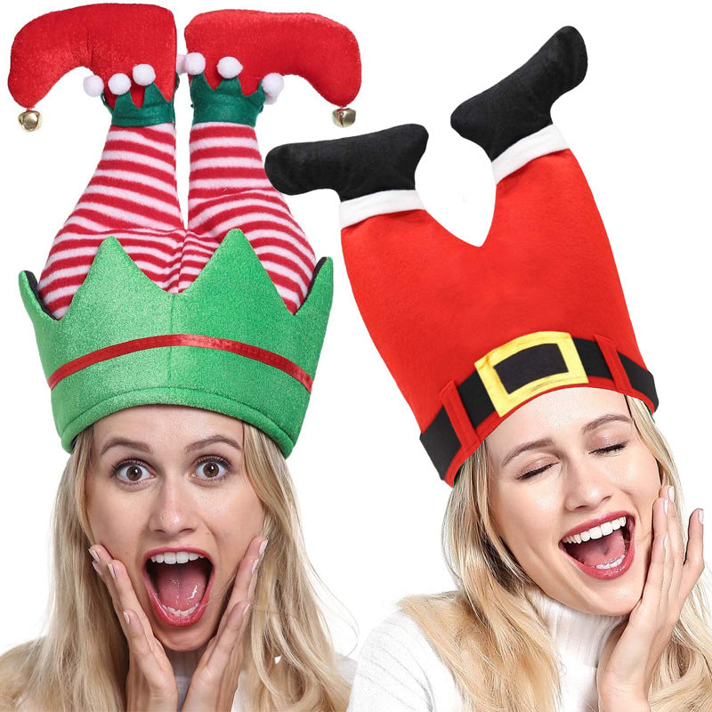 Funny Red Pants Leg Hat, Novelty Christmas Clown Hat for Kids and Adults Party Activities