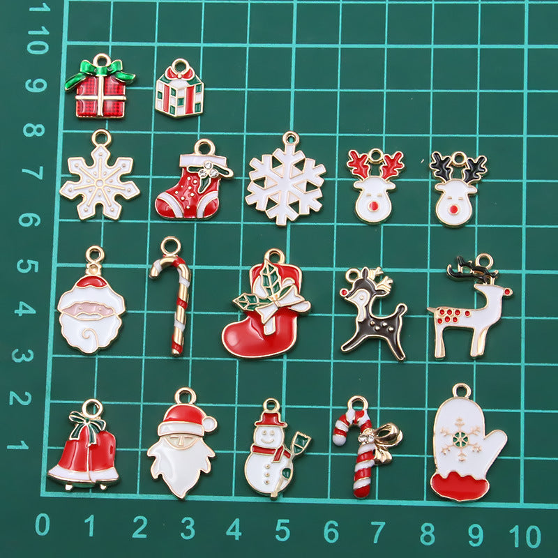 25 Pack Christmas Charm Pendants, Snowflake Tree Santa DIY Jewelry Craft Supplies