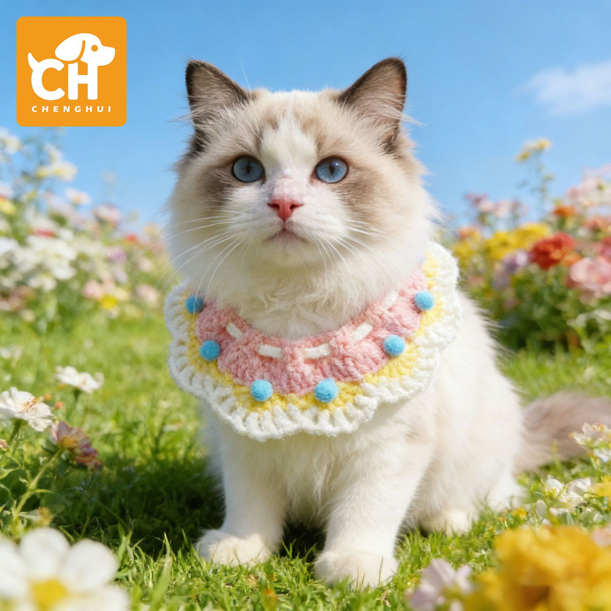 Christmas Knitted Pet Snood Scarf Bib Cat Dog Winter Warm Holiday Pet Accessories