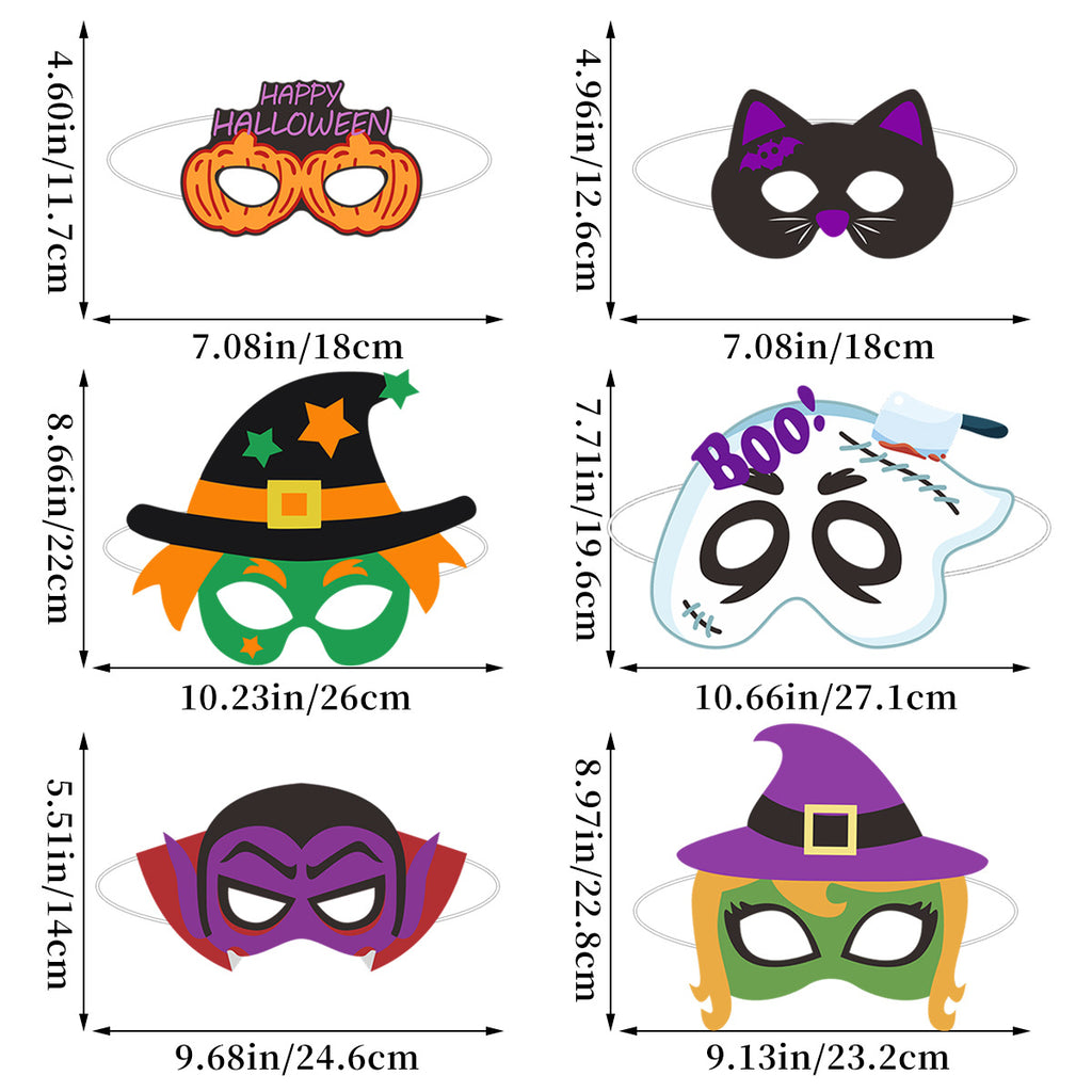 Halloween DIY Pumpkin And Vampire Cartoon Masks, Party Photo Props For Dress Up Costumes