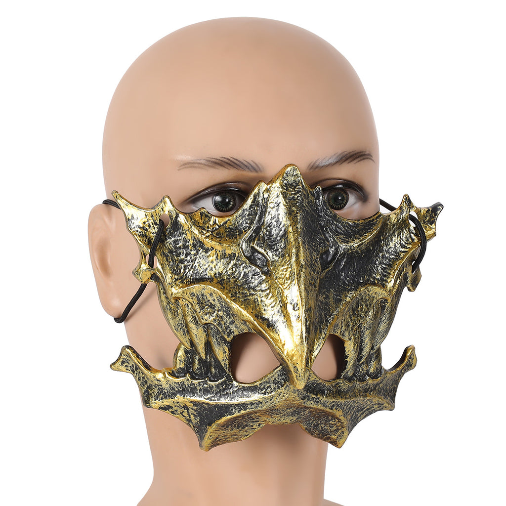 Halloween Half Face Cosplay Masks, Dragon Tiger Yokai Werewolf And Skull Masks For Performance Costumes