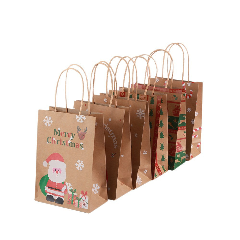 Cartoon Christmas Gift Bags, Creative Holiday Party Favor Paper Bags with Handles