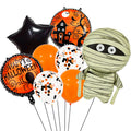 Halloween Photo Booth Foil Balloon Set, Pumpkin Spider Party Decorations