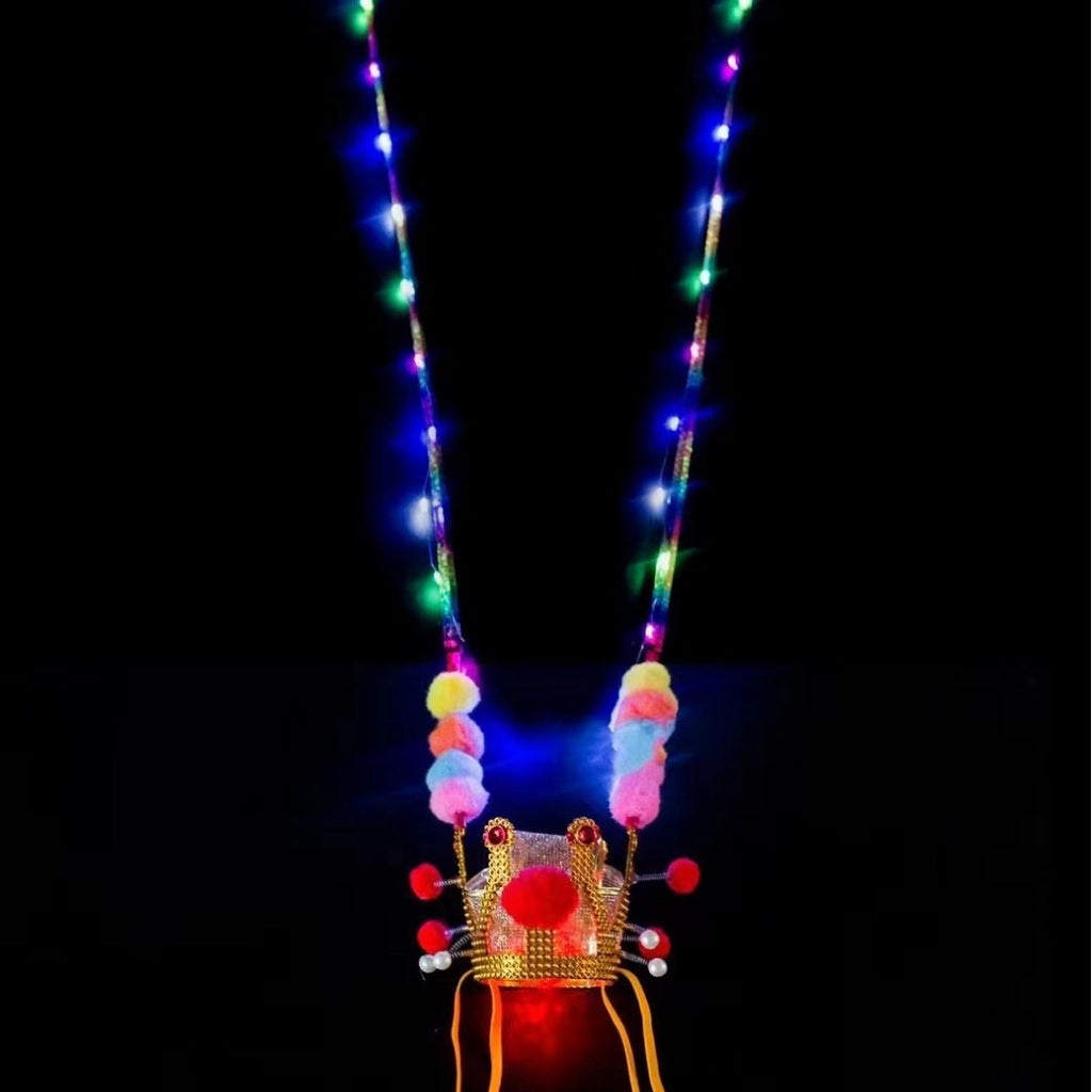 Glowing Monkey King Crown Hat, Light Up Golden Headpiece Costume for Boys Party Toy