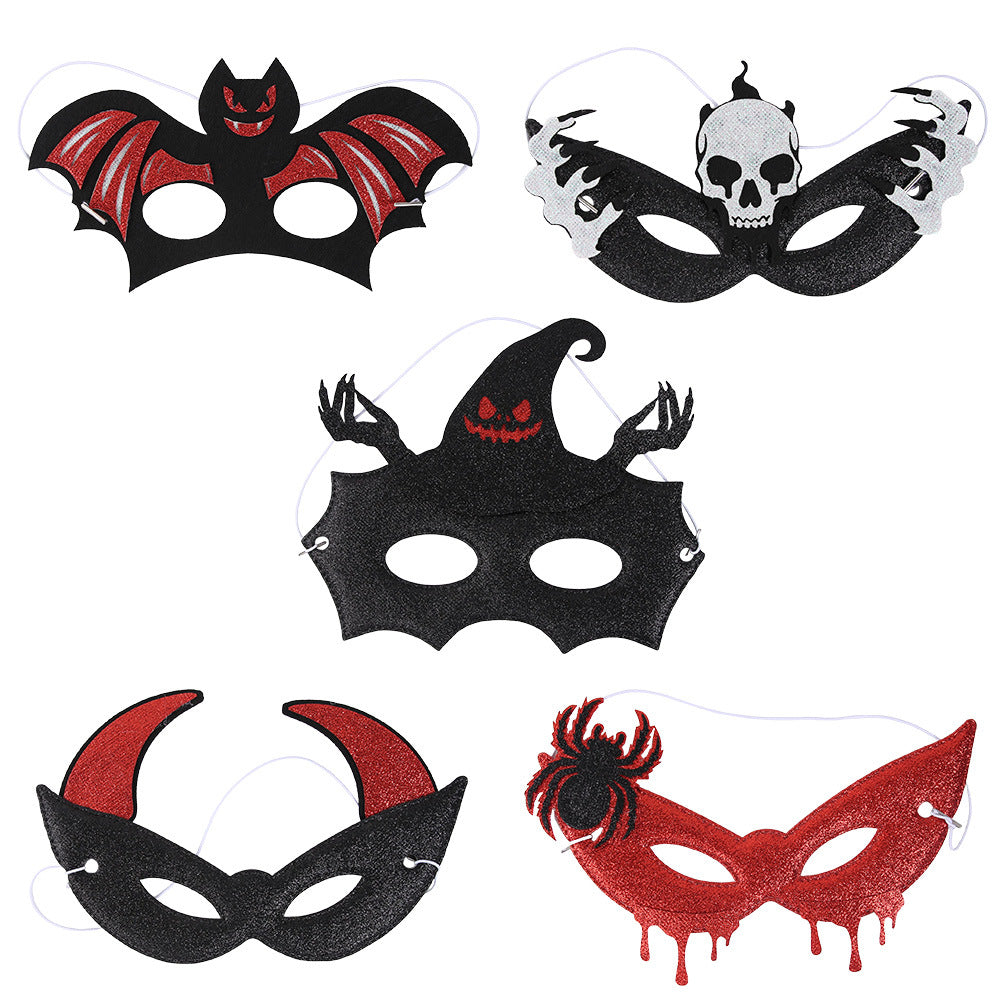Halloween Spider Bat Half Face Masks, Skull Eye Mask For Costume Party Decorations