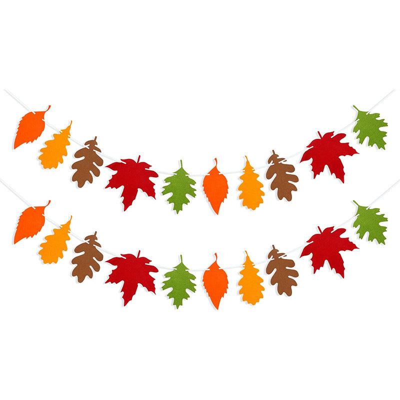Thanksgiving Maple Leaf Banner Fall Holiday Family Gathering Hanging Bunting Decorations