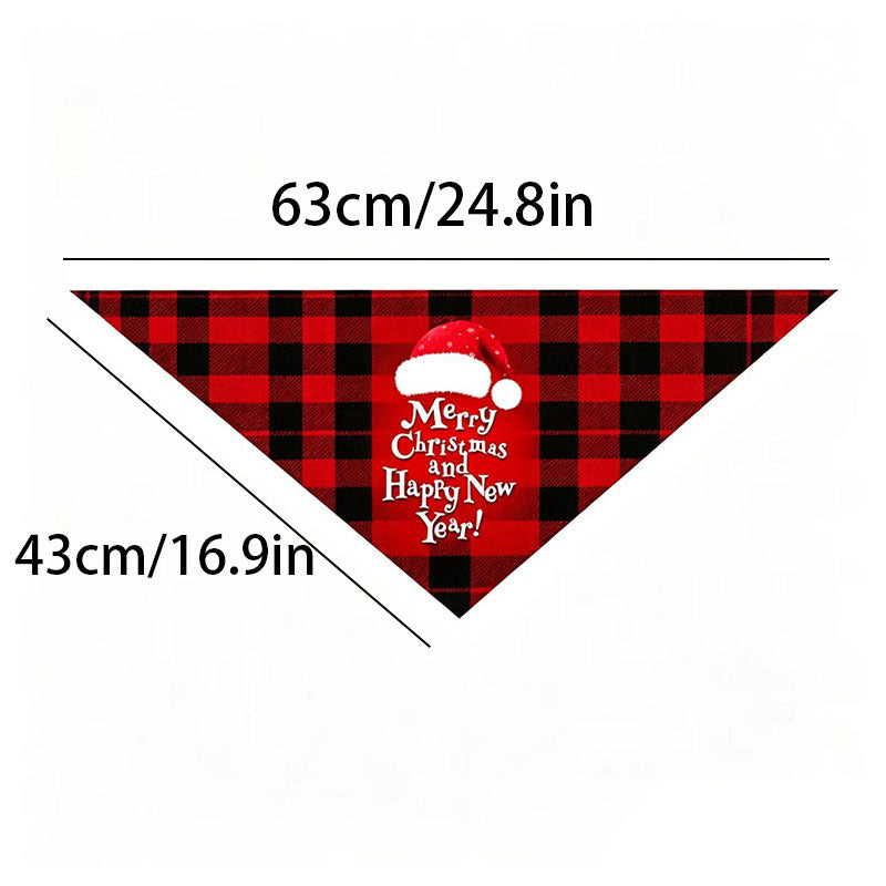 Christmas Pet Bandana for Dogs and Cats, Triangle Scarf Bib for Small Dogs