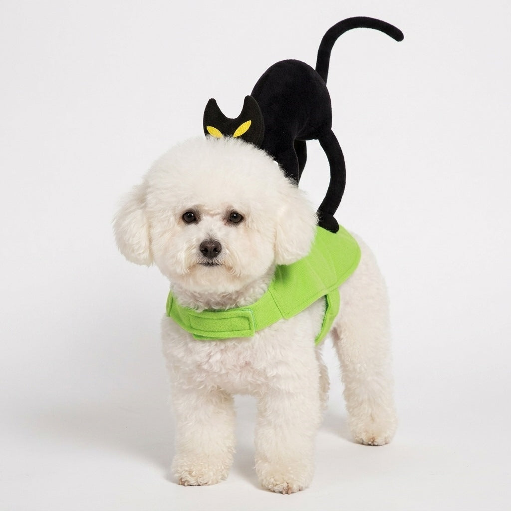 Vampire Pet Cape Costume, Funny Halloween Outfit for Cats and Dogs Adjustable