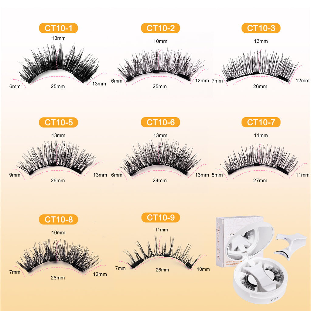 Magnetic False Lashes 3D Volume with Applicator Lash Case Portable Eyelash Kit Set