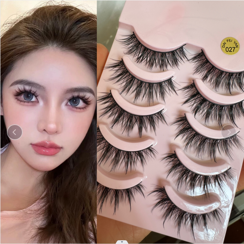 Dramatic Wispy False Eyelashes Hard Band, Crossed Doll Eye Lashes for Party Volume Look