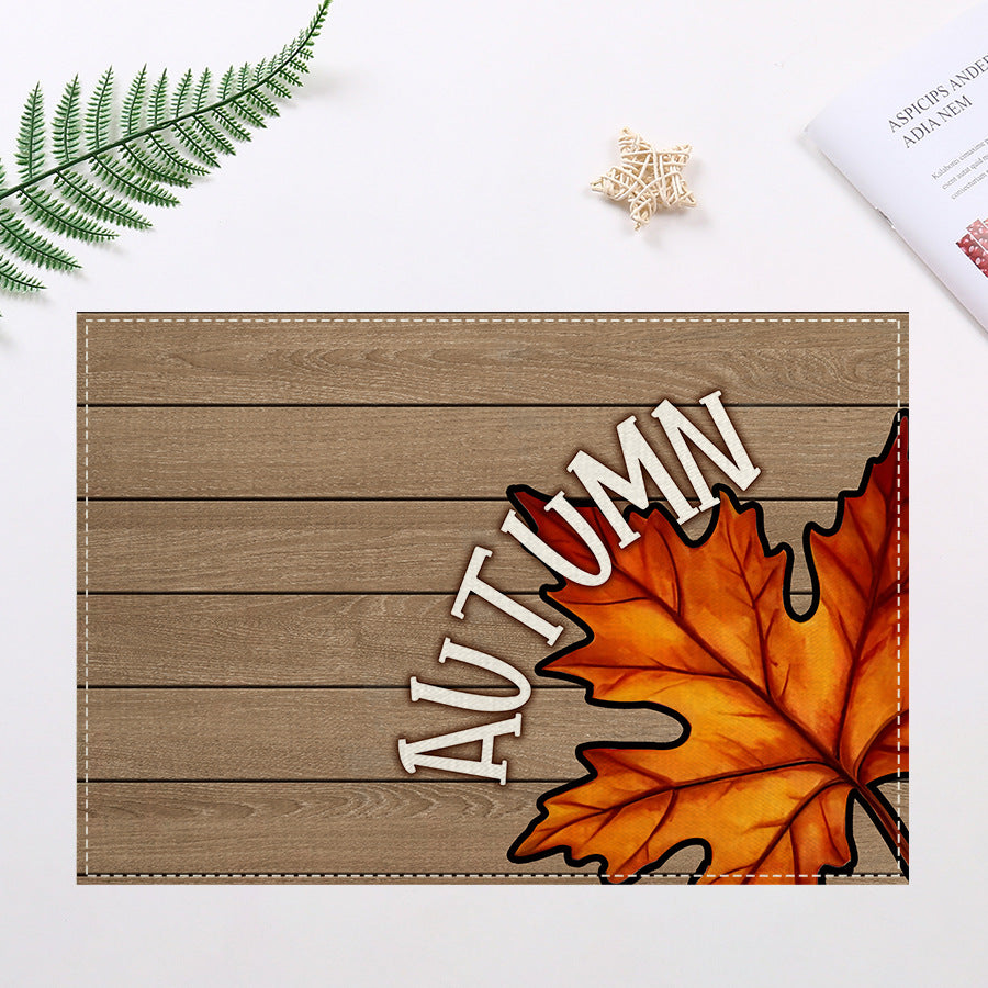 Fall Maple Leaf Fabric Placemats Heat Resistant Table Mats Family Dining Room Decor