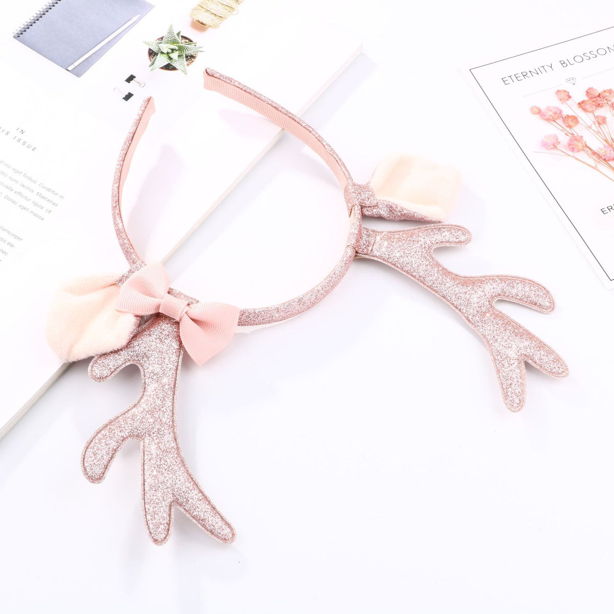 Kids Cartoon Headband, Creative Bow Antler Hair Hoop For Christmas Holiday Party Hair Accessories