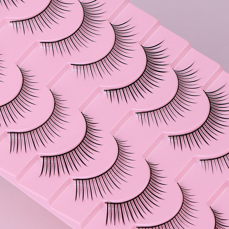 10 Pairs Hard Band False Eyelashes, Comic Doll Little Devil Cluster Lashes for Women