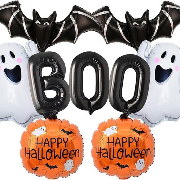 Halloween Themed Foil Balloon Set, Pumpkin Bat Skeleton Aluminum Balloons For Party Decorations