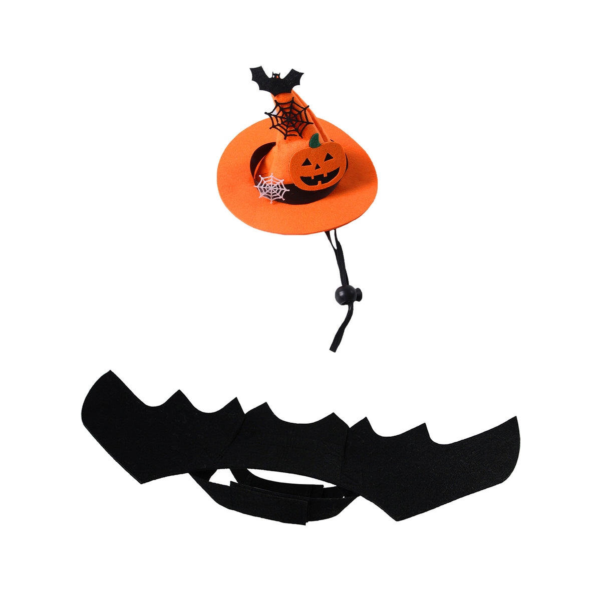Pet Halloween Costume Set Witch Hat Cape Accessories Full Cat Dog Outfit Party Decor