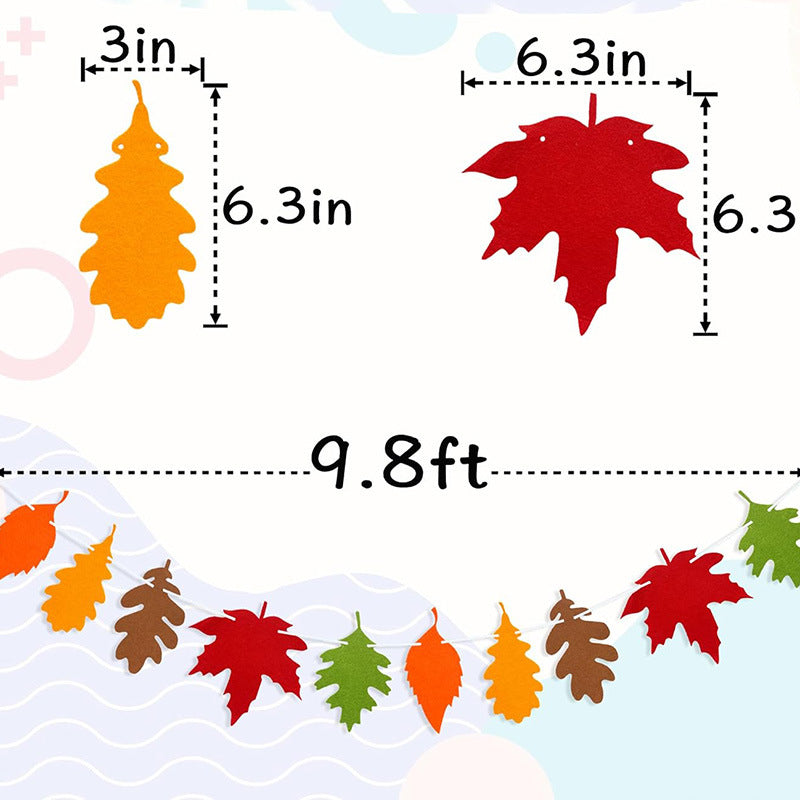 Thanksgiving Maple Leaf Banner Fall Holiday Family Gathering Hanging Bunting Decorations